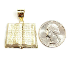 Load image into Gallery viewer, 10k yellow gold lord's prayer book our father bible verse pendant jewelry 5.3g
