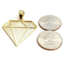 Load image into Gallery viewer, 10k yellow gold diamond shape pendant charm fine gift jewelry diamond cut 5.8g
