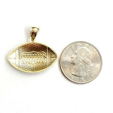 Load image into Gallery viewer, New 10k yellow Gold football Pendant charm sport fine jewelry gift unisex 2g
