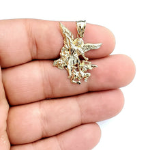 Load image into Gallery viewer, New 10k yellow gold saint Michael pendant charm fine religious gift jewelry 2.3g
