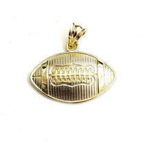 Load image into Gallery viewer, New 10k yellow Gold football Pendant charm sport fine jewelry gift unisex 1.4g

