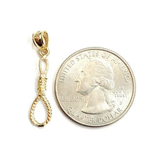 Load image into Gallery viewer, New 14k yellow Gold Noose rope 3D Pendant charm fine jewelry gift unisex 0.9g
