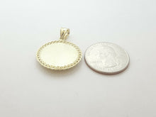 Load image into Gallery viewer, 10k yellow gold round marijuana leaf pendant charm cubic Zirconia 0.97" 4.4g

