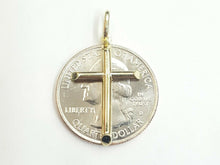 Load image into Gallery viewer, New 10k yellow gold hollow plain cross pendant charm fine jewelry religious 0.9g
