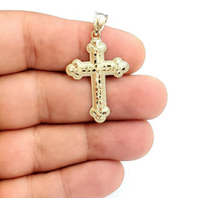 Load image into Gallery viewer, New 10k yellow gold nugget cross pendant charm fine jewelry religious gift 1.6g
