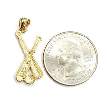 Load image into Gallery viewer, New 14k yellow Gold baseball bat Pendant charm sport game fine jewelry gift 1.7g
