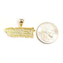 Load image into Gallery viewer, New 10k yellow gold Puerto Rico outline map pendant charm gift fine jewelry 2.9g
