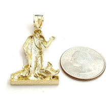Load image into Gallery viewer, New 10k yellow gold saint Lazaro pendant charm fine religious gift jewelry 8.1g
