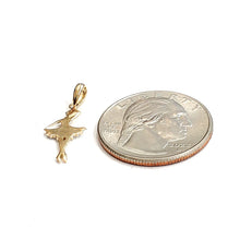 Load image into Gallery viewer, 14k two tone Gold ballerina dancer Pendant gift for her fine jewelry gift 0.8g
