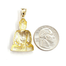Load image into Gallery viewer, New 10k yellow gold buddha Buda Buddah pendant charm fine religious jewelry 4.6g
