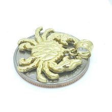 Load image into Gallery viewer, 10k yellow gold cancer crab full body pendant charm zodiac sign gift 2.2g
