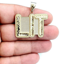 Load image into Gallery viewer, New 10k yellow Gold LIT word Pendant charm diamond cut fine jewelry 6.6g
