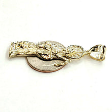 Load image into Gallery viewer, 10k yellow gold Santa Muerte holy death Pendant fine gift jewelry unisex 3.9g
