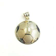 Load image into Gallery viewer, New 10k yellow Gold soccer ball Pendant charm sport fine gift jewelry 0.97" 2.6g
