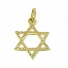Load image into Gallery viewer, 14k yellow gold star of David Jewish Israel charm pendant religious jewelry 0.9g
