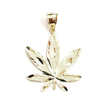 Load image into Gallery viewer, 10k yellow gold marijuana leaf weed pendant charm medical gift fine jewelry 2.6g
