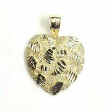 Load image into Gallery viewer, New 10k yellow gold nugget heart pendant charm fine gift  for women jewelry 6g
