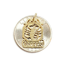 Load image into Gallery viewer, 14k yellow Gold scorpion zodiac sign astrology Pendant charm fine jewelry 1.3g
