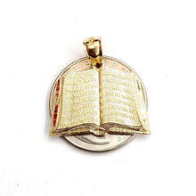 Load image into Gallery viewer, 10k yellow gold lord's prayer book our father bible verse pendant jewelry 2.3g
