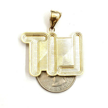 Load image into Gallery viewer, New 10k yellow Gold LIT word Pendant charm diamond cut fine jewelry 6.6g
