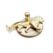 Load image into Gallery viewer, 14k yellow Gold lion full body Leo zodiac Pendant charm gift fine jewelry 3.4g
