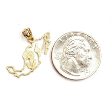 Load image into Gallery viewer, 14k yellow gold Mexico outline map pendant charm gift fine jewelry unisex 1.2g
