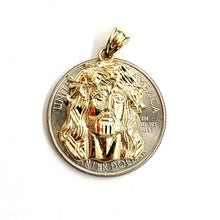 Load image into Gallery viewer, 10k yellow gold Jesus face head pendant charm fine religious jewelry unisex 2.5g
