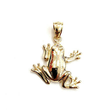 Load image into Gallery viewer, New 14k yellow gold frog pendant charm shiny gift unisex fine jewelry 1.7g
