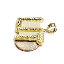 Load image into Gallery viewer, New 10k yellow Gold LIT word Pendant charm diamond cut fine jewelry 6.6g
