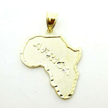 Load image into Gallery viewer, New 10k yellow gold Africa continent outline map pendant charm fine jewelry 3.4g
