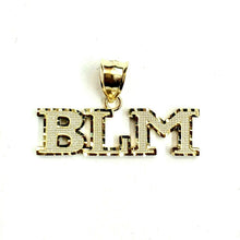 Load image into Gallery viewer, New 10k yellow gold BLM black lives matter pendant charm fine gift unisex 2.5g
