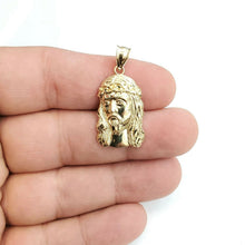 Load image into Gallery viewer, 10k yellow gold Jesus face head pendant charm fine gift religious jewelry 2.4g
