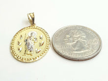 Load image into Gallery viewer, New 14k two tone gold oval saint Jude juda pendant charm religious jewelry 3g
