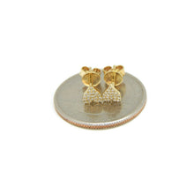 Load image into Gallery viewer, New 14k yellow Gold 0.10Ct Round Diamond heart stud Earrings Push Back Fastening
