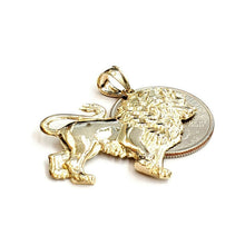 Load image into Gallery viewer, 10k yellow Gold lion full body Leo zodiac Pendant diamond cut fine jewelry 2.6g
