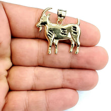 Load image into Gallery viewer, New 10k yellow Gold Goat Pendant charm diamond cut animal fine gift jewelry 2.7g
