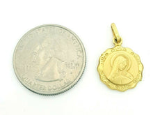 Load image into Gallery viewer, New 14k yellow gold round hollow virgin Mary Guadalupe pendant charm 0.60" 1.5g

