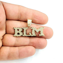 Load image into Gallery viewer, New 10k yellow gold BLM black lives matter pendant charm fine gift unisex 4.2g
