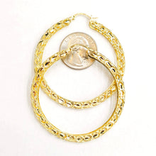 Load image into Gallery viewer, New 10K yellow Gold 2.25" 3.3mm Turkish hoop Earrings Round fine jewelry 8.1g

