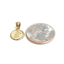 Load image into Gallery viewer, 14k yellow Gold tiny round seven wishes Friendship Pendant charm jewelry 1g
