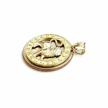 Load image into Gallery viewer, New 14k yellow Gold round lion Leo zodiac sign Pendant charm fine jewelry 2.6g
