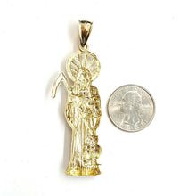 Load image into Gallery viewer, 10k yellow gold Santa Muerte holy death Pendant fine gift jewelry unisex 8.8g
