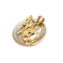 Load image into Gallery viewer, 14k yellow gold Mexico outline map pendant charm gift fine jewelry unisex 1.2g
