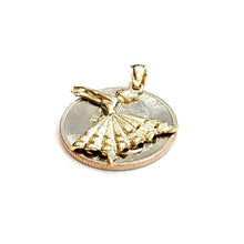 Load image into Gallery viewer, New 14k yellow Gold Solid ballerina dancer Pendant charm gift fine jewelry 2.2g
