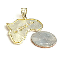 Load image into Gallery viewer, New 10k yellow gold Africa continent outline map pendant charm fine jewelry 8.9g
