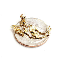 Load image into Gallery viewer, 14k yellow gold Mexico outline map pendant charm gift fine jewelry unisex 1.2g
