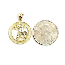 Load image into Gallery viewer, 10k yellow solid Gold round Ram Aries Zodiac Sign Pendant fine jewelry 2.4g

