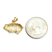 Load image into Gallery viewer, New 14k yellow Gold Pig full body animal Pendant charm fine jewelry 2.2g
