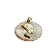 Load image into Gallery viewer, 10k yellow solid Gold tiny Egyptian queen Nefertiti head Pendant jewelry 0.9g
