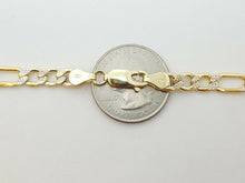 Load image into Gallery viewer, 10K two-tone Gold hollow Figaro Link Chain 5.85mm fine gift jewelry 24" 14.7g
